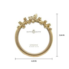 Circular Butterfly & Floral Photo Frame / 4×4 In | For Tabletop Display |