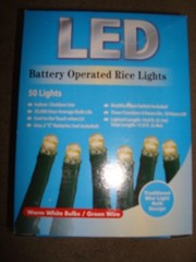 LED RICE LIGHTS CLEAR 50 LIGHTS BATTERY OPERATED