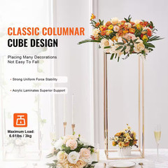 10 PCS 31.5 In. High Wedding Flower Stand, with Acrylic Laminate, Metal Vase Col