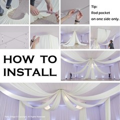 Party Village 4 Panels 5ftx30ft Ivory Ceiling 60″W x 360″L (Pack of 4),