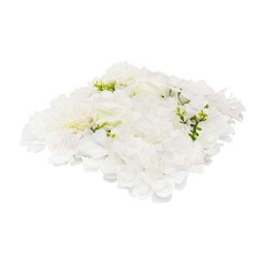 6pcs 15*15in White Artificial Flower Wall Panels Venue Background Floral Decor