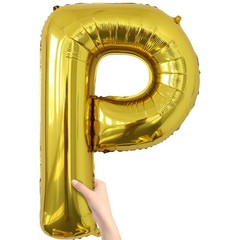 Letter Balloons Gold Party Balloon – 40 Inch Large Gold Letter P Balloon, Let…