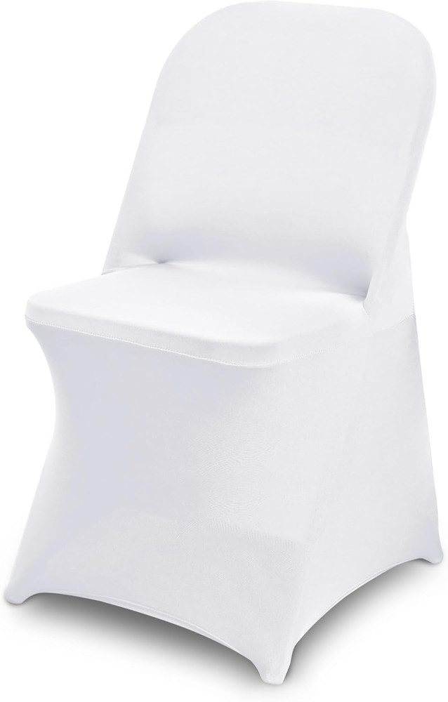 1 Pack White Spandex Stretch Folding Chair Covers for Wedding Party,Universal…