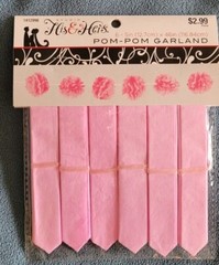 His & Hers pink 6- 5in x 46in pom pom garland