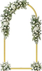 6.6FT Metal Arch Backdrop Background Stand Frame for Wedding Birthday Party Gold