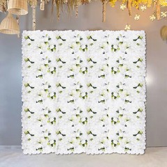 6-Pack Silk Peony & Rose Wall Panels 60 × 40 cm Wedding Backdrop White/Green