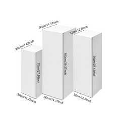 3 PCS Display Pedestal Stands White Square Tall Pedestal Stands Pedestal Wedding