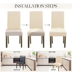 MOSAYT 100% Waterproof Dining Room Chair Covers Set of 6, Super Fit Stretch J…
