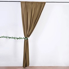 TAUPE 10 x 10 ft Polyester BACKDROP CURTAINS Drapes Panels Home Decorations