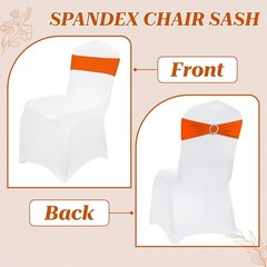 Pack of 10 Spandex Chair Sashes with Slider Buckle for Wedding & Event Decor,…