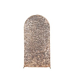 7 ft BLUSH Big Payette Sequin Fitted Round Top Wedding Arch STAND COVER Party