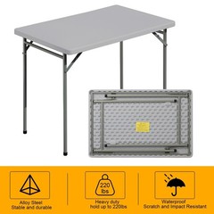 Folding Table 3ft Rectangular All-Occasion Plastic Folding Event Table for In…