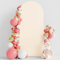 6FT Wedding Arch Backdrop Cover Spandex Fitted Beige Arch Covers round Top Chiar