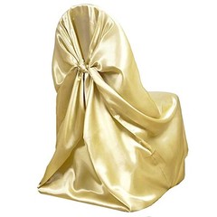 6 Champagne SATIN UNIVERSAL CHAIR COVER Wedding Banquet Reception Decorations