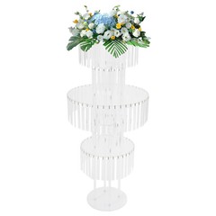 5-Tier Flower Stand for Wedding, Crystal Flower Stand
