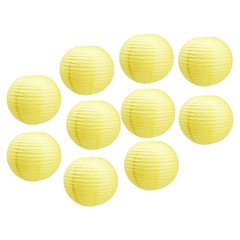 Mudra Crafts 12 Inch Round Chinese Yellow Paper Lanterns Hanging Decor | 10 P…