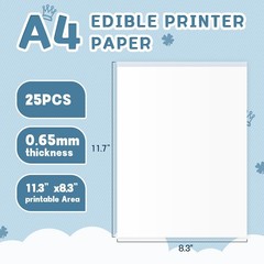 Edible A4 Size, 25 Counts Icing sheets, 11.7″ x 8.3″ Frosting Sheets, Edible …