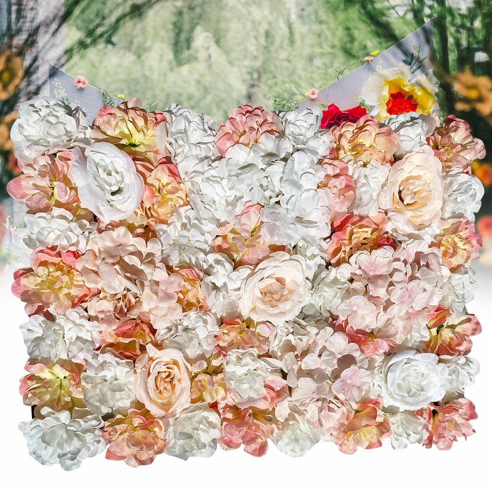 Artificial Silk Flower Wall Panel Floral Backdrop Party Wedding Decoration 5PCS