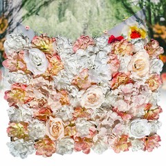 Artificial Silk Flower Wall Panel Floral Backdrop Party Wedding Decoration 5PCS