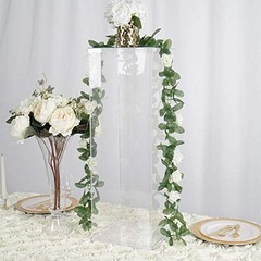 32-Inch Tall Clear Acrylic Display Box Centerpiece Pedestal Riser 32″,