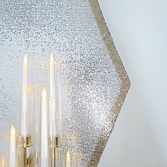 8 ft SILVER Sparkle Sequin Hexagon Backdrop STAND COVER Party Events Decorations