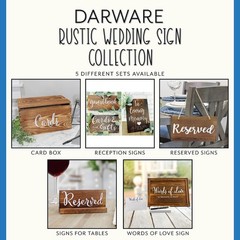 Wooden Reserved Signs for Tables 6-Pack, Brown; Rustic Real Table Signs with …
