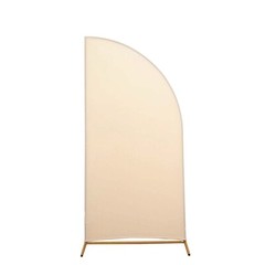 6 ft x 3 ft Matte BEIGE Fitted Spandex Half Moon Backdrop STAND COVER Party