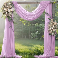Lilac Wedding Arch Draping Fabric 1 Panel 29″ × 20FT Sheer Drapes Outdoor