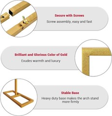 8.2 x 8.2FT Arch Backdrop Stand Garden Square Metal Arch for Wedding Party Decor