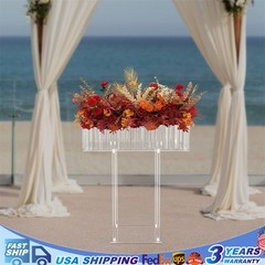 Modern Acrylic Wedding Crystal Flower Stand 11.81*7.87 In Stable Base Clear