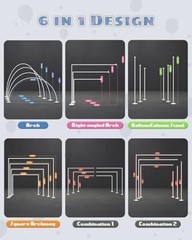 6IN1 Balloon Arch Stand Kit Adjustable Balloon Column Stand with Base, 10.8ft