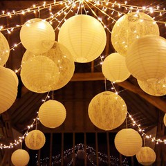 Novelty Place 10pcs White Paper Lanterns – Great Home Party Wedding Decorations