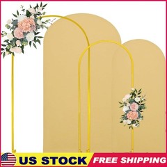 Wedding Arch Stand Set 2pcs Spandex Cover Portable Backdrop Elegant Decor Party