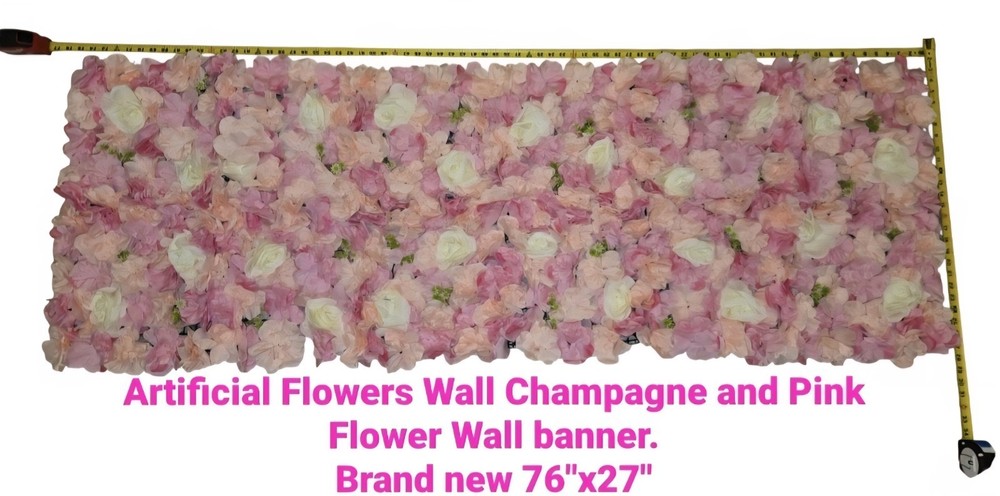 3D Flower Wall Panel-12pcs Artificial Flower Wall Background Silk Rose Wedding
