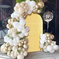 Arch Backdrop Cover 6.6FT Gold Sequin Covers Wedding Spandex Fitted Arch Covers