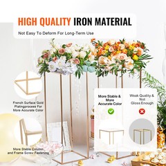 VEVOR 10PCS 31.5inch Tall Wedding Flower Stand Display Rack Acrylic Laminate