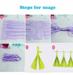 Tissue Paper Tassel Garland 40pcs Tassels Per Package 12 Inch Long