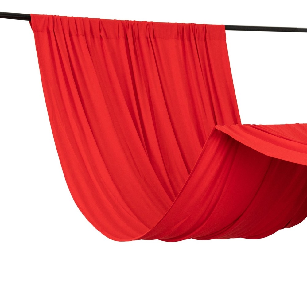 5 ft x 10 ft RED 4-Way Stretch Spandex Divider Backdrop Curtain Party Wedding