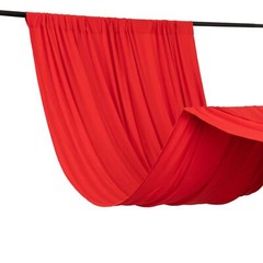 5 ft x 10 ft RED 4-Way Stretch Spandex Divider Backdrop Curtain Party Wedding