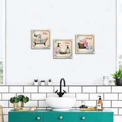 SkenoArt Bathroom Canvas Wall Art Relax Soak Unwind Quote Picture Print Vinta…