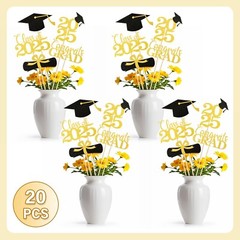 Graduation Decorations 2025, 20Pcs Graduation Centerpieces for Tables, Black …