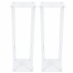 2Pcs Acrylic Flower Stand Column Vase Rack Centerpieces Tabletop Wedding Decor