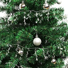 FOIMAS 16ft Clear Wire Bead Garland Strand Ice Faux Crystal Bead String Acrylic