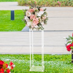 9.8*9.8*31in Clear Rectangle Decoration Acrylic Wedding Flower Vase Column Stand