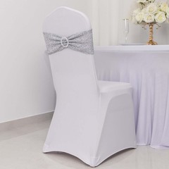 5 SILVER Spandex Chiavari Chair Cushion Covers Wedding Reception Party