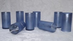 Wedding Decor- Vase / Candle Holder – Frosted Floral Periwinkle Blue