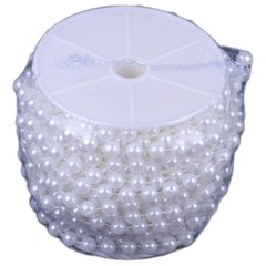20 Yards Stringed Faux Pearls Large 10mm Shiny White Beads Garland 60 Foot Spool