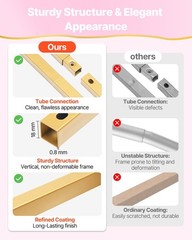 3-Piece Gold Arch Backdrop Stand Set: 6ft/5ft/4ft Metal Wedding Party Decor