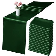 Pack Satin Table Runner 12 x 108 Inch Long Wedding Satin Silk 16 Black Green