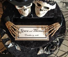 Gothic Wedding,card box,skull,personalized,black,halloween wedding decoration